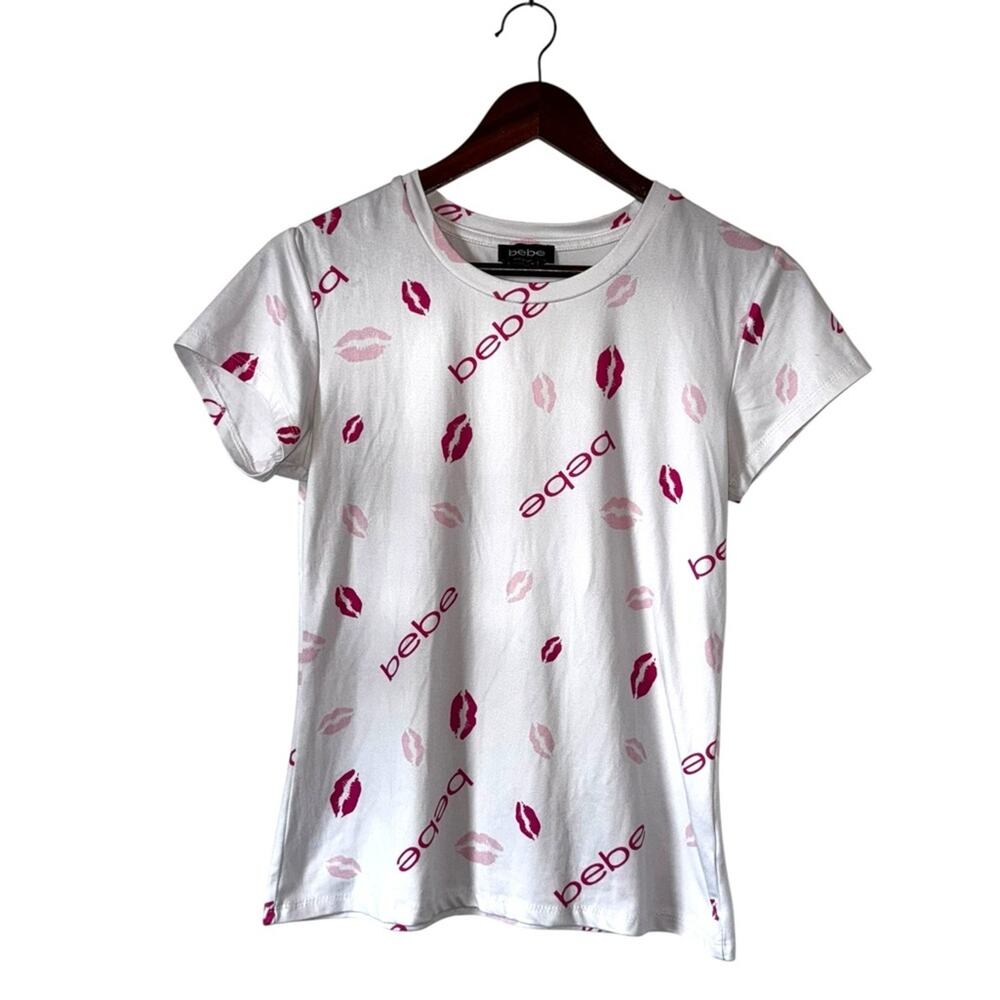 Bebe ● All Over Lips Tee size L